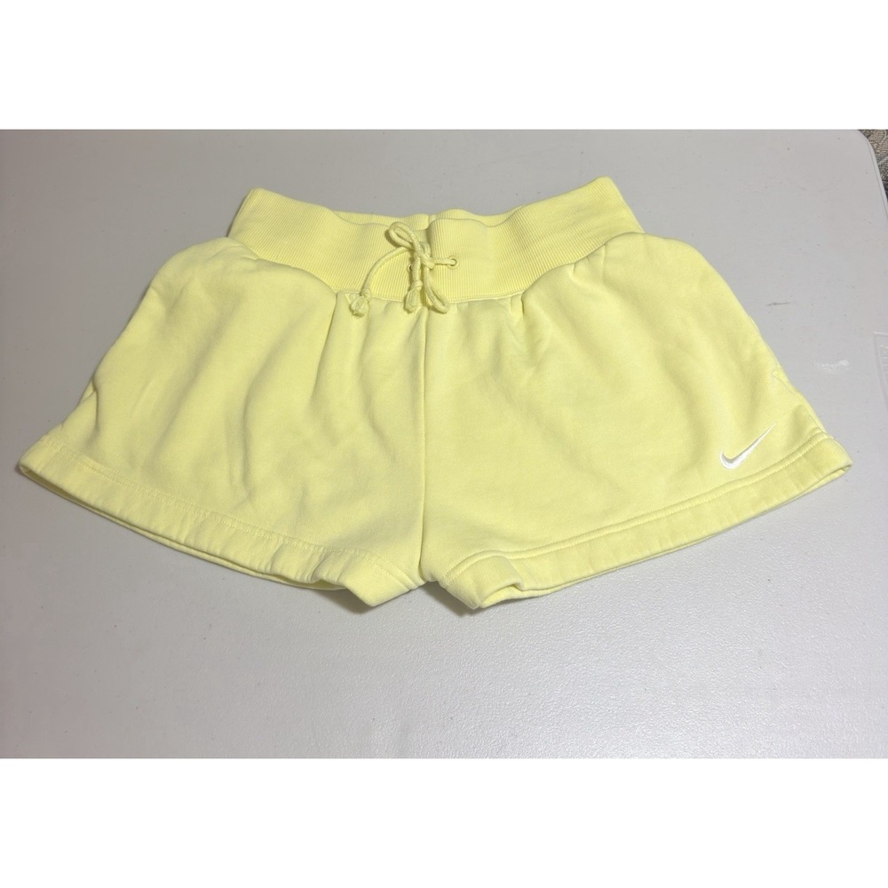 Nike Phoenix Fleece High Rise Shorts FD1409-706 Yellow Lemon Women's Medium